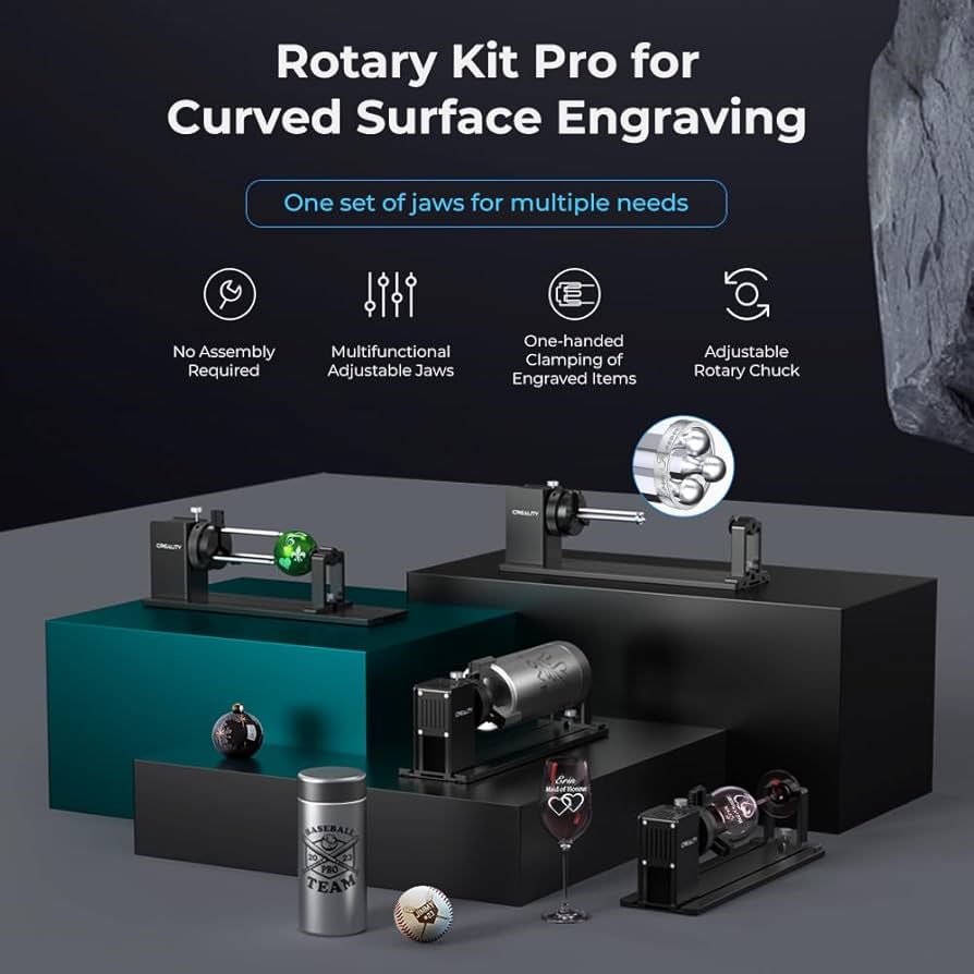CREALITY レーザー彫刻用ロータリー Amazon.com : Creality Rotary Kit Pro, Laser Rotary Roller 3